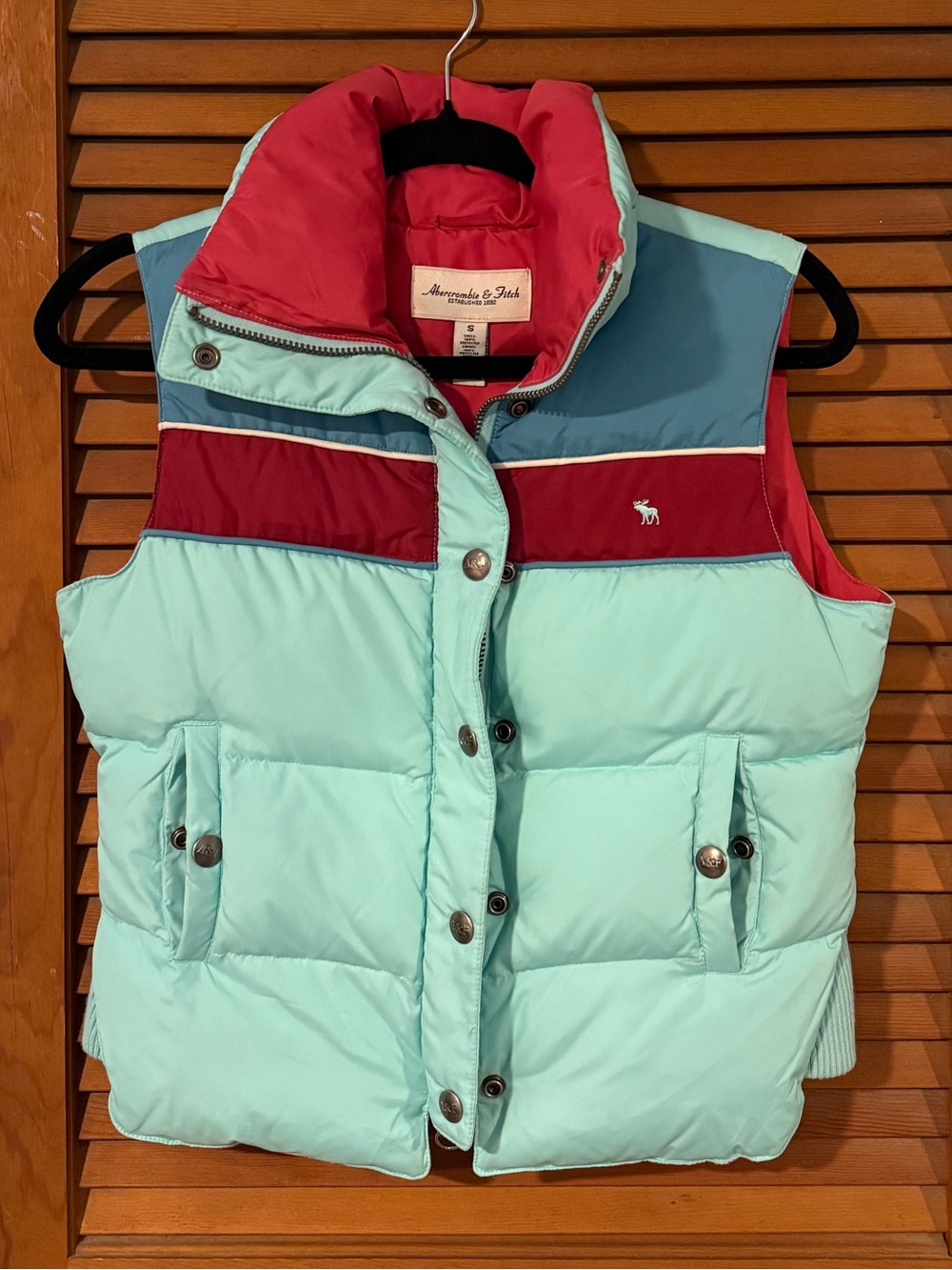 Abercrombie Colorblock Puffer Vest Y2K